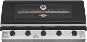 BeefEater 1200 Series Black Enamel 5 Burner Built-in BBQ with Cast Iron Burners & Grills