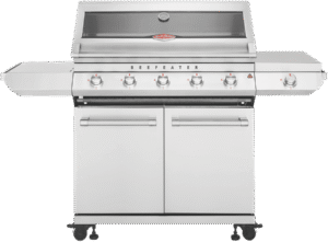 BeefEater Signature 7000 Classic 5 Burner BBQ with side burner & trolley - stainless steel
