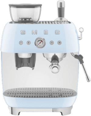 Smeg 50's Style Espresso Machine With Built In Grinder Pastel Blue